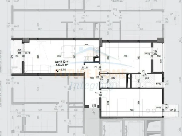 Tirane, shitet apartament 2+1+2+3 Ballkone Kati 2, 110 m² 202.000 € (Fusha e Aviacionit)