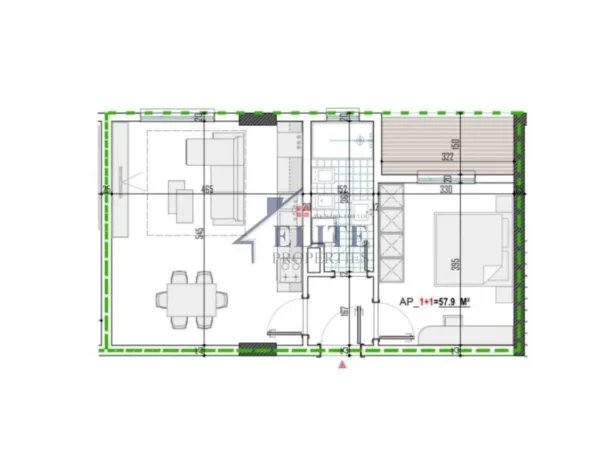 Tirane, shitet apartament 1+1+Ballkon Kati 4, 68 m² 71.127 € (Crest Residence Paskuqan)
