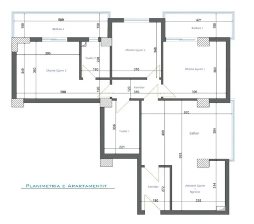 Tirane, shitet apartament 3+1+Ballkon Kati 1, 145 m² 320.000 € (Komuna e Parisit)