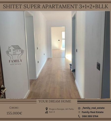 Tirane, shitet apartament 3+1+BLK Kati 4, 126 m² 155.000 Euro (Ish Parku)