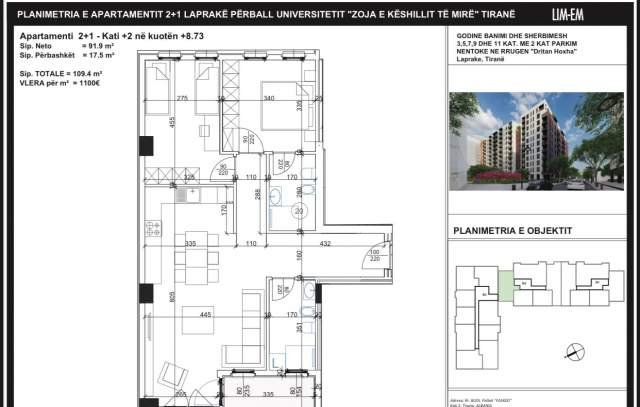 Tirane, shes 5+1+BLK Kati 2, 109 m² 120.000 Euro (Dritan Hoxha)
