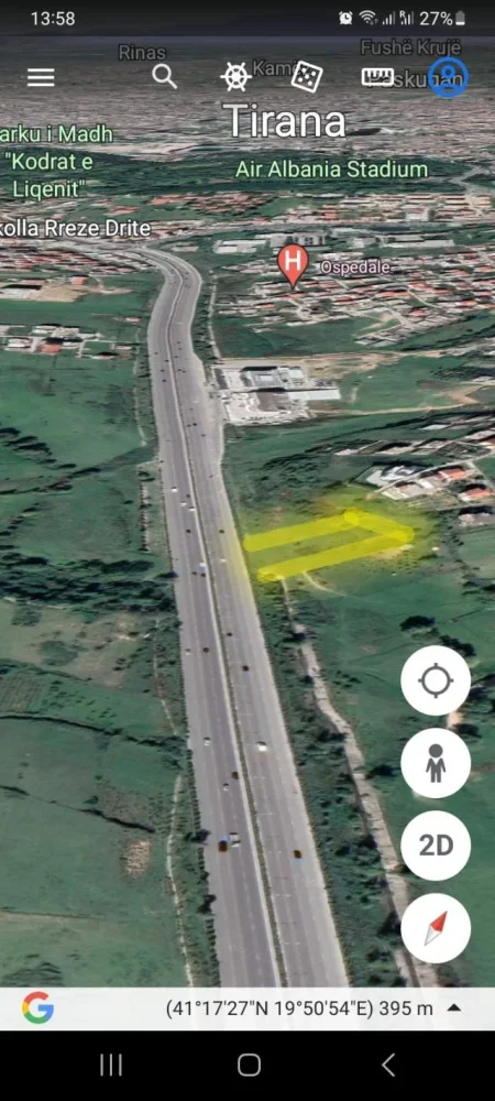 Tirane, shes toke me sip 2.250 m2, me cmim 350Euro/m2 (Rruga TEG)