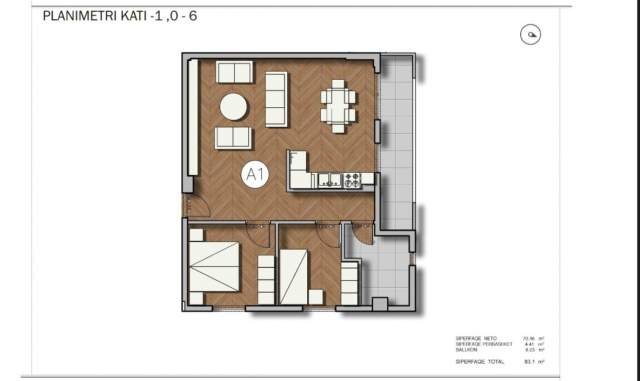 Sarande, shitet apartament 2+1+BLK 823.000 Euro (Rruga Butrinti)