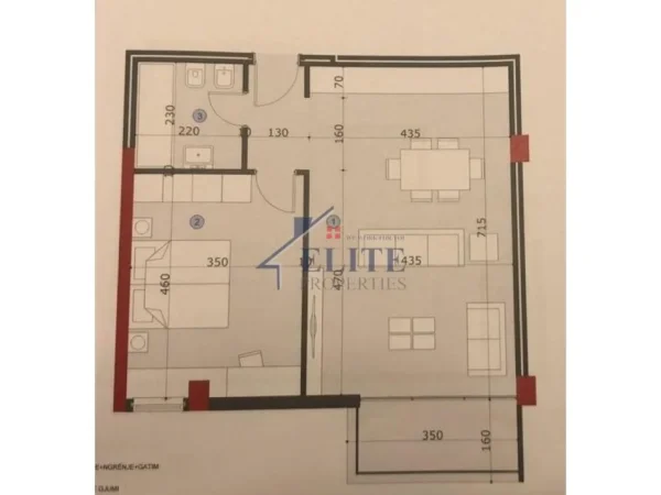 Tirane, shitet apartament 1+1+Ballkon Kati 2, 78 m² 112.375 € (Ali Demi)