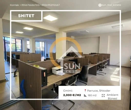Shkoder, shitet ambjent biznesi Kati 0, 180 m² (PARRUCE)
