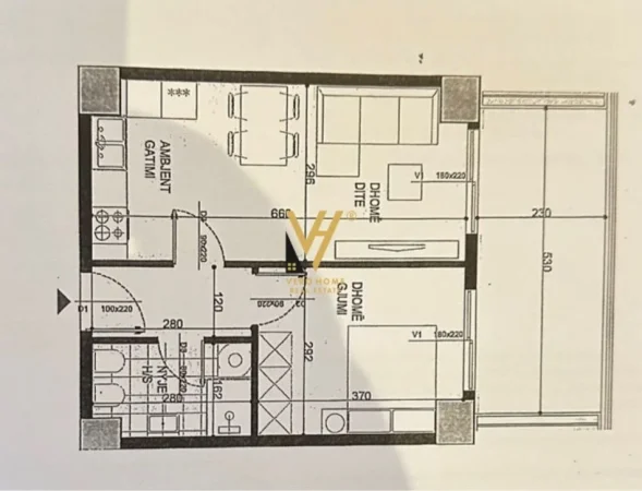Tirane, shitet apartament 1+1+Ballkon Kati 2, 77 m² 108.500 € (ISH FUSHA E AVIACIONIT)
