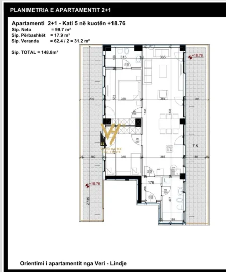 Tirane, shitet apartament 2+1+Ballkon Kati 5, 148 m² 283.530 € (RRUGA DRITAN HOXHA)