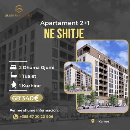 Tirane, shitet apartament 2+1 Kati 2, 102 m² 68.340 € (kamez)