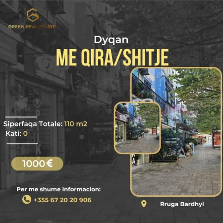 Tirane, jepet me qera dyqan Kati 0, 110 m² 1.000 € (Rruga Bardhyl)