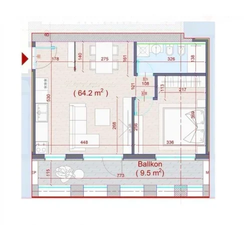 7Manhattan1 OKAZION‼️1550€/m Shes Ap 1+1, 79 m² 123.000 €