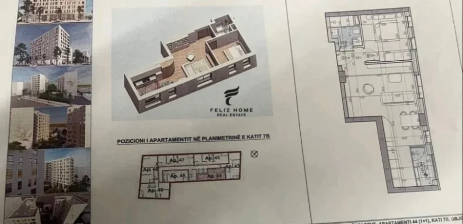 Tirane, shitet apartament 1+1+Ballkon Kati 7, 66 m² 88.500 € (YZBERISHT)