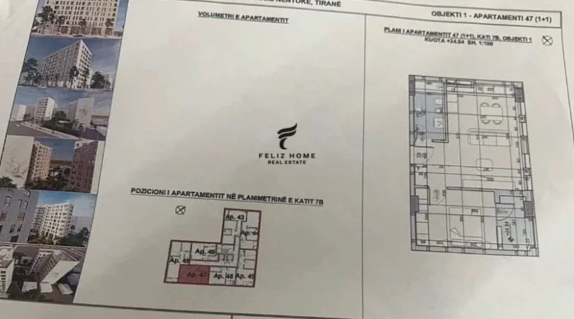 Tirane, shitet apartament 1+1+Ballkon Kati 7, 68 m² 91.200 € (YZBERISHT)