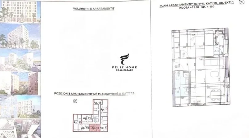Tirane, shitet apartament 1+1+Ballkon Kati 3, 68 m² 83.500 € (YZBERISHT)