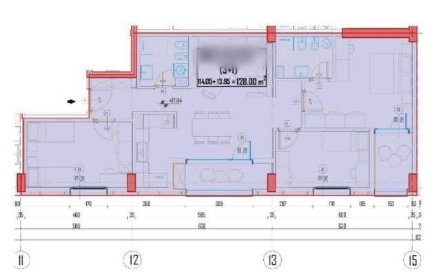 Tirane, shitet apartament 3+1+BLK Kati 5, 128 m² 117.760 Euro (Kthesa e Kamzes)