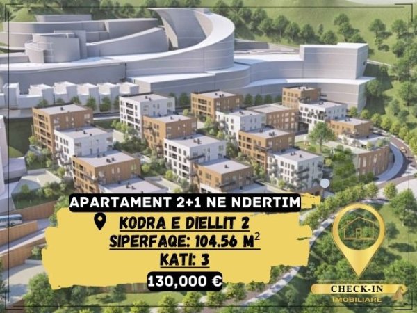 Tirane, shitet apartament 2+1+BLK Kati 3, 105 m² 130.000 Euro (Kodra e Diellit 2)