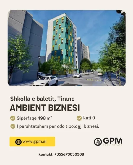 Tirane, shitet ambjent biznesi , 498 m² (Shkolla e Baletit).