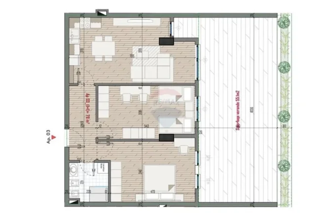 Tirane, shitet apartament 2+1+Ballkon Kati 0, 92 m² 109.000 € 