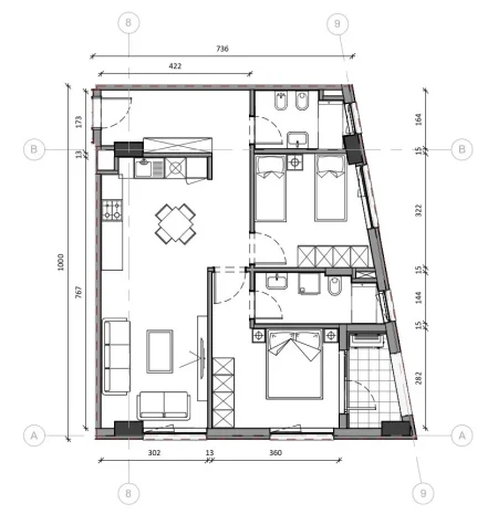 Tirane, shitet apartament 2+1+Ballkon Kati 3, 91 m² 168.000 € (Rruga Pasho Hysa 143, Tiranë)