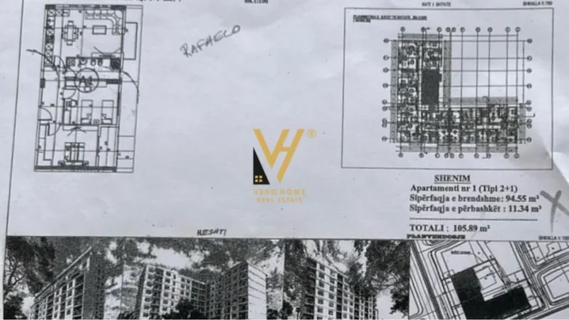 Tirane, shitet apartament 2+1+Ballkon Kati 7, 106 m² 95.400 € (KAMEZ)