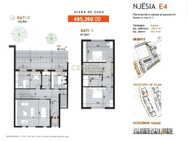 Tirane, shes apartament duplex Dublex Kati 1, 296 m² 485.260 € (Piccadilly Residence)