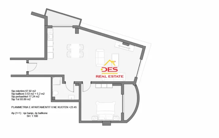 Vlore, shitet apartament 1+1+Ballkon Kati 6, 93 m² (Rruga Ismail Qemali)