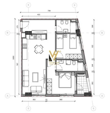 Tirane, shitet apartament 2+1+Ballkon Kati 3, 91 m² 173.000 € (ALI DEMI)