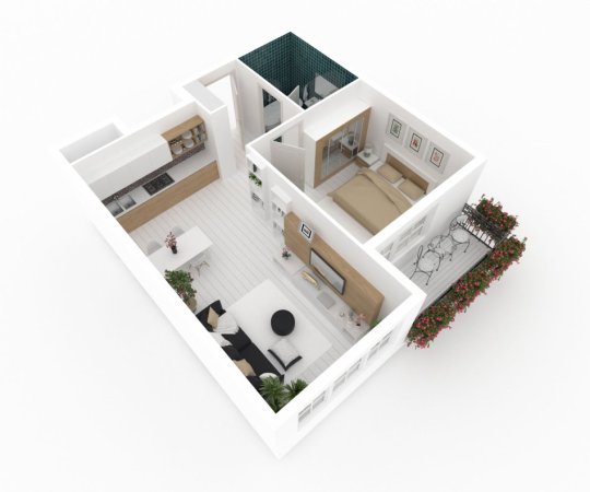 Korce, shes apartament 1+1 Kati 3, 56 m² 35.000 € (Maliq, Korce)
