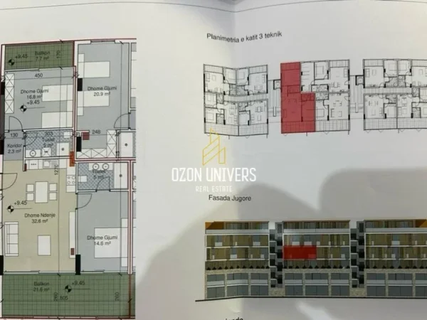 Durres, shitet apartament 3+1+Ballkon Kati 3, 129 m² 271,530€ € (Lalzi Marina Seaside Durrës)