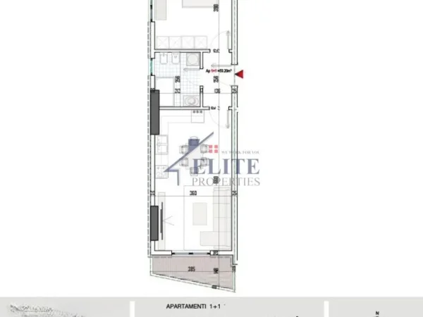 Tirane, shitet apartament 1+1+Ballkon Kati 2, 68 m² 88.777 € (Paskuqan)