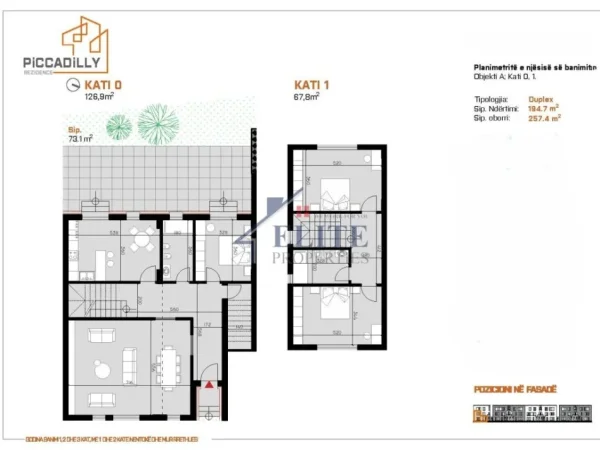 Tirane, shitet apartament duplex 3+1+Aneks+Ballkon Kati 1, 195 m² 479.820 € (Lunder)