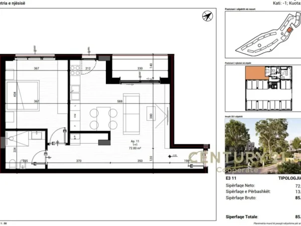 Tirane, shes apartament 2+1+Aneks+Ballkon Kati 1, 86 m² ("PARK HOUSES" , MJULL-BATHORE)