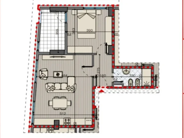 Tirane, shitet apartament 1+1+Aneks+Ballkon Kati 5, 82 m² 149.500 € (Bulevardi i Ri)