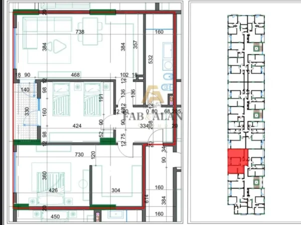 Tirane, shitet apartament 2+1 Kati 3, 118 m² 88.900 € (Kamez)