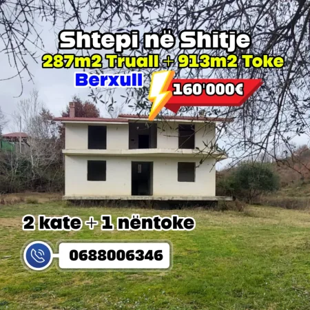 Tirane, shitet shtepi 2 Katshe Kati 2, 1.201 m² 160.000 € (Berxull)