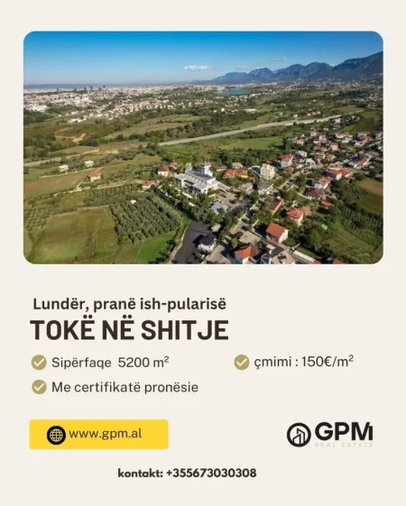 Tirane, shitet toke , 5.200 m² (Lunder).