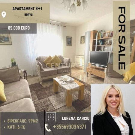 Tirane, shitet apartament 2+1+BLK Kati 6, 99 m² 85.000 Euro (Brryli)