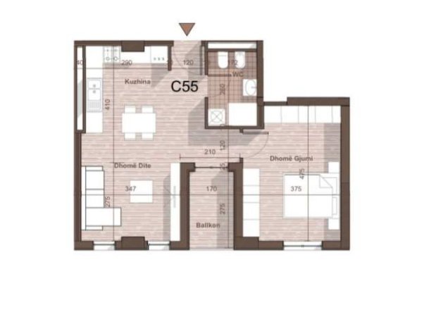 Tirane, shitet apartament 1+1+BLK Kati 7, 70 m² 46.000 Euro (QTU)