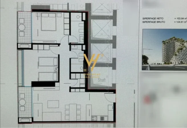 Tirane, shitet apartament 2+1+Ballkon Kati 18, 124 m² 249.000 € (ZOGU I ZI)