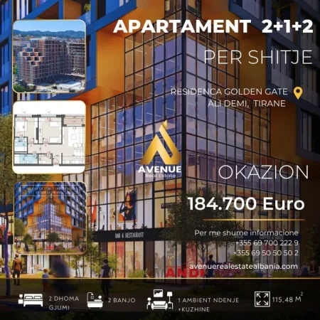 Tirane, shitet apartament 2+1+Ballkon Kati 2, 115 m² 184.700 € (ali demi)