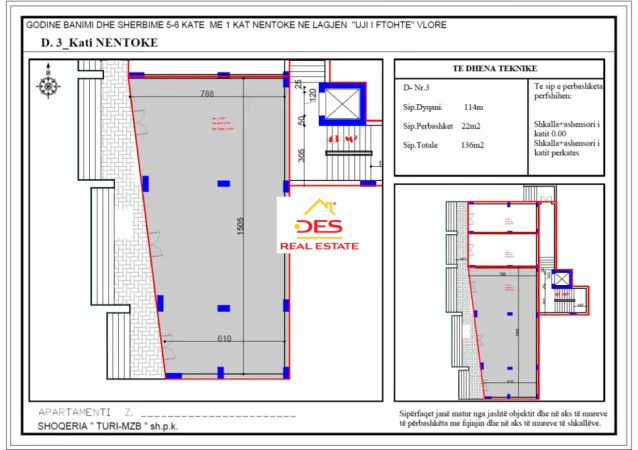 Vlore, shitet ambjent biznesi Kati 0, 136 m² 350.000 € (Rruga Dhimitër Konomi)