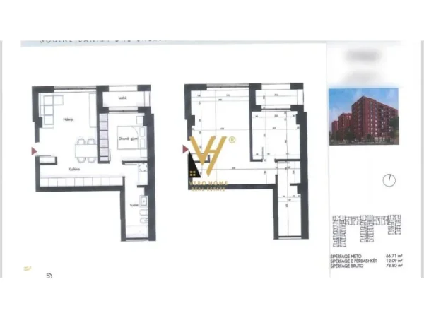 Tirane, shitet apartament 1+1+Ballkon Kati 3, 78 m² 114.000 € (SIRI KODRA)