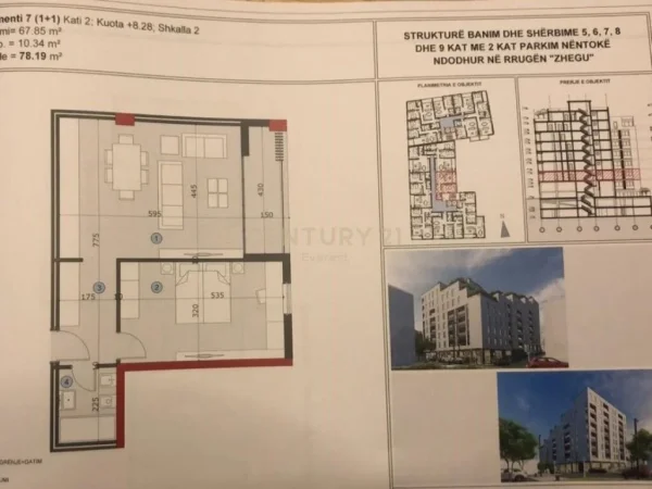 Tirane, shitet apartament 1+1 Kati 2, 78 m² 117.285 € (Ali Demi)