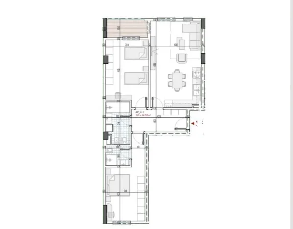 Tirane, shitet apartament 2+1+Aneks+Ballkon Kati 2, 113 m² 90.280 € (kamez)