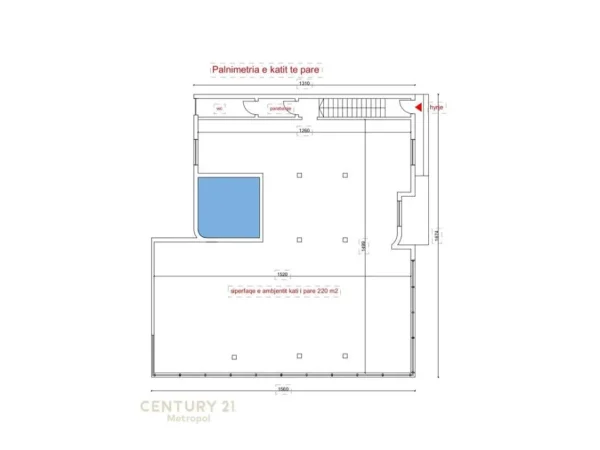 Tirane, jepet me qera ambjent biznesi Kati 2, 220 m² 2.000 € (21 DHJETORI)
