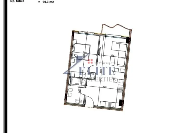 Tirane, shitet apartament 1+1+Ballkon Kati 4, 69 m² 72.765 € (Aluna Residence)