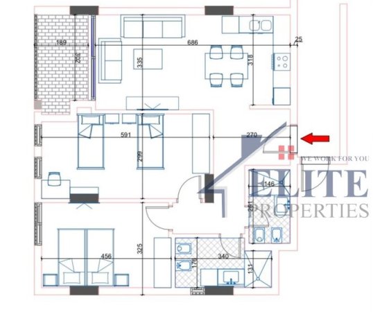 Radhime - Orikum, shitet apartament 2+1+Ballkon Kati 6, 103 m² 133.900 € (Orikum)