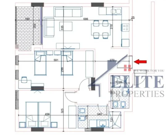 Radhime - Orikum, shitet apartament 2+1+Ballkon Kati 6, 103 m² 133.900 € (Orikum)