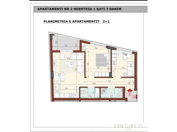 Tirane, shes apartament 2+1+Aneks+Ballkon Kati 3, 78 m² 250.000 € (21-Dhjetori)
