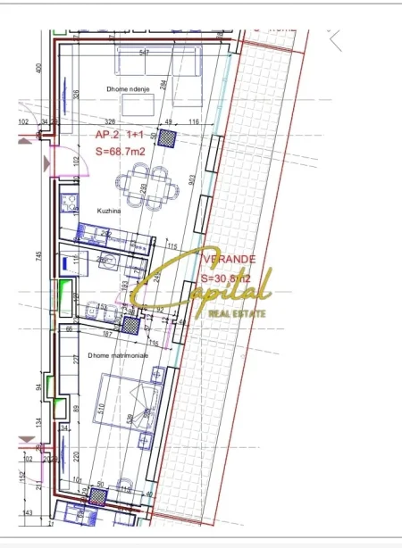 Tirane, shitet apartament 1+1 Kati 7, 113 m² 150.000 € (ISH TREGU ELEKTRIK)