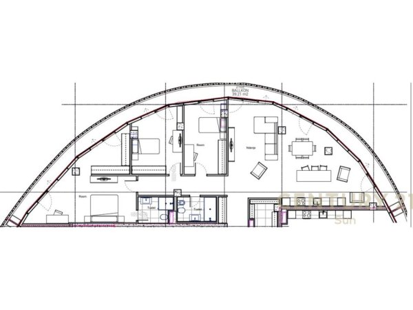 Tirane, shes apartament 3+1+Aneks+Ballkon Kati 21, 258 m² (TIRANA&#039;S ROCK)